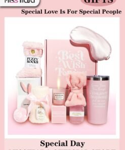 MissTiara Gift Basket for Women - Birthday Gift Box Get Well Soon Gift Set Contains 11 Inspirational Gifts Relaxing Spa Treatment Package for Women Bestie Friendship Female Friend Gift