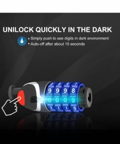 Barakah Bike Lock with LED Night Light 4-Digit Resettable Number Combination Cable Lock High Security Chain Lock for Bicycle Outdoors and Other Items That Need to Be Secured, 120cm/12mm (Black) - Image 4