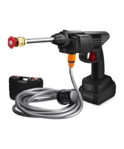 Cordless 48V Electric High Pressure Car Washer Manual Rechargeable Car Washing Machine with Adjustable 3-in-1 Nozzle and Hose Pipe for Washing Cars Watering Flowers Cleaning Floors