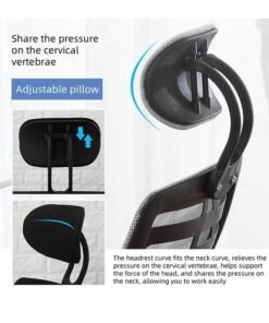 Alternative view of Ergonomic Office Chair, With Rollers Swivel Comfort Computer Chair, Desk Chair, Game Chair, With Lumbar Support and Shoulder Neck Support, Armrests and Headrests