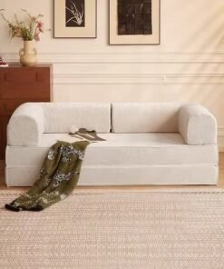 Raffine 2 in 1 Multipurpose Use Sofa Cum Bed Comfortable Ergonomic Design Sleeper Sofa Folding Couch Mattress Convertible Living Room Furniture 220x170 cm - Image 4
