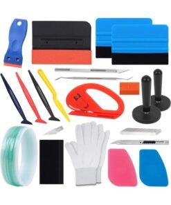 22pcs Vehicle Vinyl Wrap Tool Kit Car Wrap Kit Include Vinyl Squeegee, Film Cutter, Air Release Pin, Utility Knife Wrap Tools for Car Wrapping Window Film Application