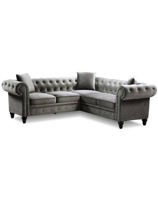 Maharat Al Bahar L Shaped Sofa Set With Cushion 4 Seaters Grey 200x80x80