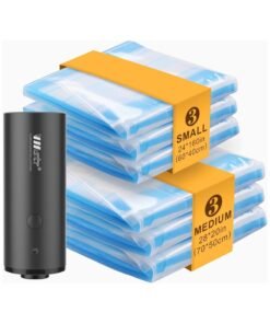 VMstr Travel Vacuum Storage Bags with Electric Pump Medium Small Space Saver Bags for Travel and Home Use