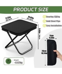 Alternative view of TAPIT Collapsible Stool Portable Chair Lightweight Portable Stool for Adults Portable Chairs for Adults Holds Up to 150kg Ideal for Camping Hiking Outdoors and Events