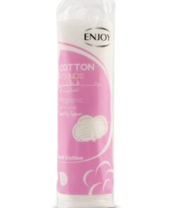 Enjoy Soft Cotton Rounds 80 pcs – 100% Pure Natural Cotton Pads for Skincare & Makeup Removal, Dual-Texture, Gentle & Absorbent, Safe for Sensitive Skin & Baby Care (Single Pack)