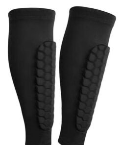 WAOKN Flexible Calf Protection Leggings Soccer Shin Guards for Adults High Impact Resistant with Anti-Collision Technology Ankle Support Gear Football （Black）