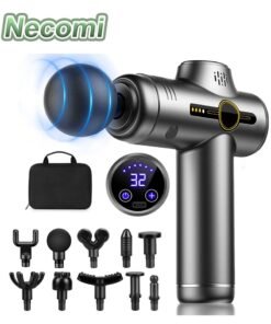Necomi Massage Gun, Deep Tissue Massager with 10 Different Massage Heads with Storage Bag, 30 Speeds for Relieving Leg, Back and Body Pain and Eliminating Aches and Pains