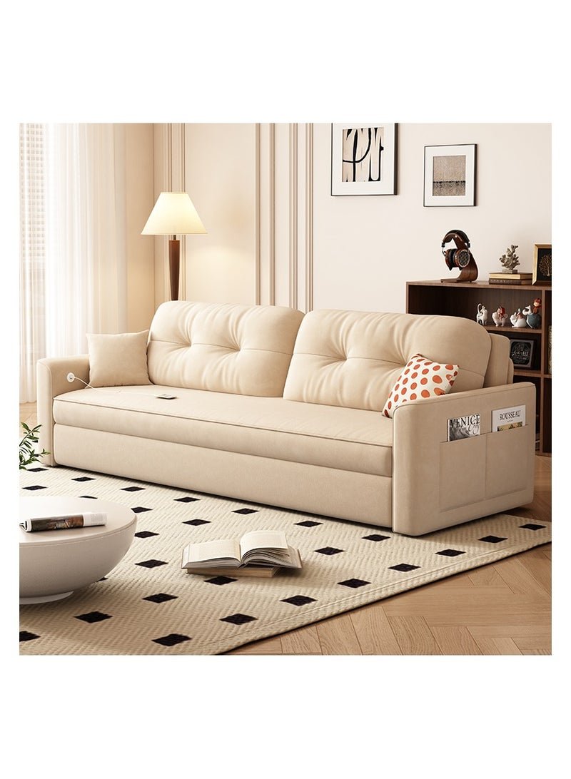 Organized Home Microfibres leather sofa bed dual-purpose foldable small apartment living room retractable multifunctional office apartment 2024 new