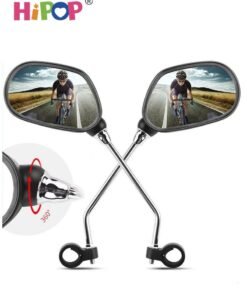 HIPOP 2 Pcs Bike Mirror Bicycle Mirror Handlebar Rearview Mirror, 360° Rotating Adjustable Safe Rearview Mirror for Mountain Road Bike Electric Bicycle Electric bikes