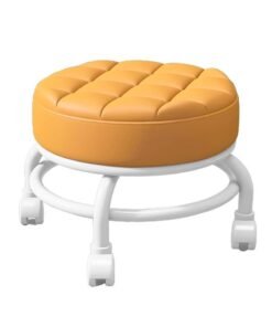 brunson Low Roller Seat Low Stool with 360° Rotating Wheel Pulley Low Stool Backrest with Wheels Household Small Chair Wheel Stool Chair