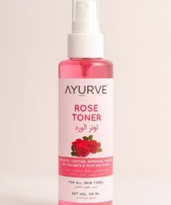 Ayurve Rose Toner – Hydrating & Refreshing Facial Mist with Rose Extract – Soothes Skin & Tightens Pores – 120ml – For All Skin Types