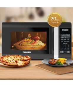 NIKAI Microwave Oven, Digital Touch Control, Child Safety-Lock, 10/11 Power Levels And 6 Auto Menus, Cooking End Signal, Touch Control Panel, Convenient Pull Hand Door 20 L 700 W NM02010DBX Black