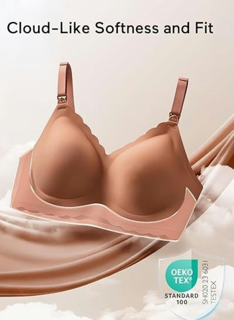 Lupantte Nursing Bras for Breastfeeding Comfort Maternity Bras for Pregnancy Seamless Bralettes with Extra Extender