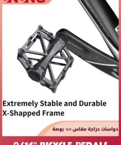 Alternative view of UNUNS Road Bike Pedals,9/16" Bicycle Pedals,Aluminum Alloy Cycling Flat Pedal With 16 Anti-Skid Pins,Universal Lightweight Platform Pedals With Reflective Strip For BMX/MTB,Cycle-Cross Bike,Exercise Bike