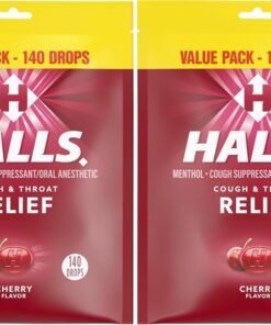 Halls Relief Cherry Cough Drops Value Pack 140 Drops Pack of 2