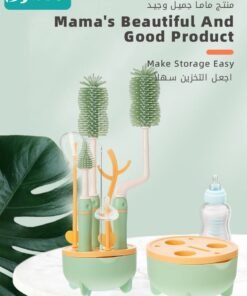 Alternative view of Bybeo 4 in 1 Silicone Baby Bottle Cleaning Brush Set with Stand, 360° Rotating Water Bottles Cleaner, Cup Gap Clean Brushes, 8 Piece Set