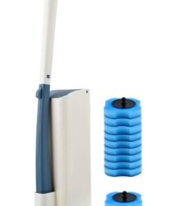 MOMENT Disposable Toilet Brush with Holder 10PCS Set Toilet Cleaning Brush Disposable Bathroom Toilet Brush Holder Set Toilet Cleaning System Disposable Toilet Cleaning Brush Kit Toilet Bowl Brush Hol
