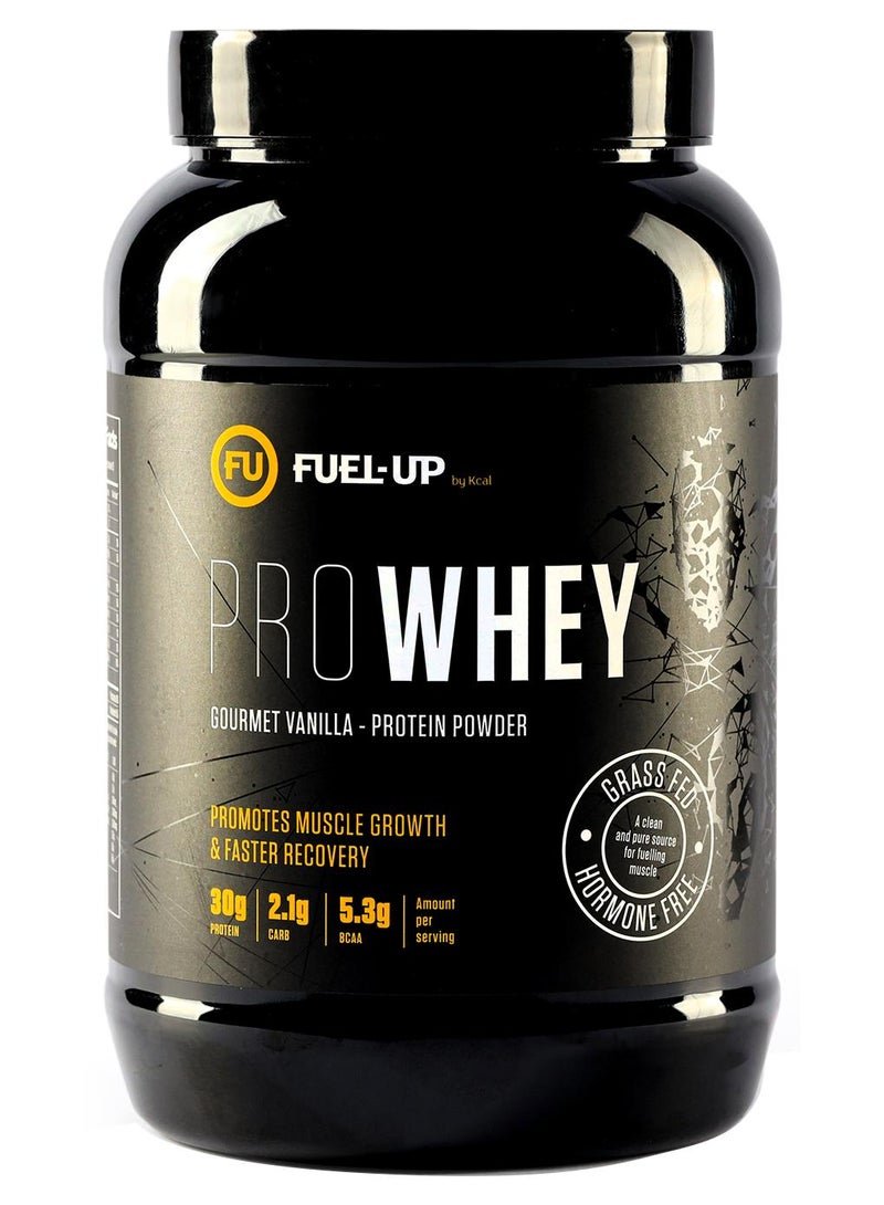 FUEL-UP by Kcal Pro Whey- Gourmet Vanilla Flavour, Whey Protein Powder,30G Protein,2.1G Carb And 5.3G Bcaas Per Serving, 28Servings,2Lbs(907G)
