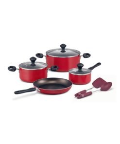 Prestige 9-Piece Non-Stick Cookware Set | Pots and Pans Set for Kitchen | Non-Stick Aluminium | PR22430 - RED