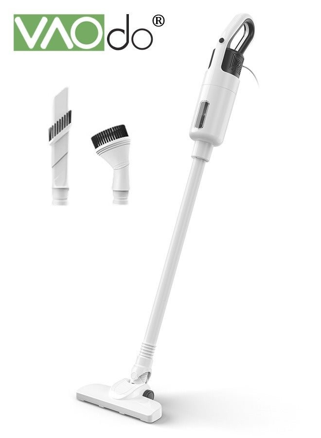 VAOdo Wired Vacuum Lightweight Cleaner 2-Speed Power Suction 3-in-1 Handheld for Hardwood Floor Carpet & Pet Hair White