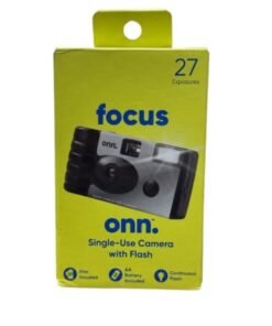 ONN focus Disposable 35mm 5MP One-Time Use Camera with Flash, Pre-Loaded Film, 27 Exposures, Easy Point & Shoot, Black