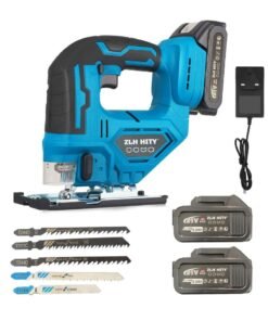 ZLH HITY 21V Cordless Jigsaw, Cordless Jigsaw Tool Brushless Motor, Variable Speed, Bevel Angle (0°-45°), LED Light with 3 Position Orbital Setting for Straight/Curve/Circle/Cutts (2 Batteries)