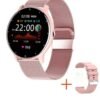 LIGE Bluetooth Smart Watch, Life Waterproof All In One Fitness Watch, Quick Charging Comfortable Smart Wrist Bracelet With Instant Notifications, (1pc, Pink, Steel Mesh Strap Plus Silicone Strap)