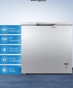 Bompani 250L Gross / 199L Net Capacity Chest Freezer, Defrost Cooling System, Convertible Freezer and Fridge, Mechanical Control, Lock & Key, R600a Refrigerant (1 Year Warranty) 250 L 220 W BOCF250I Silver