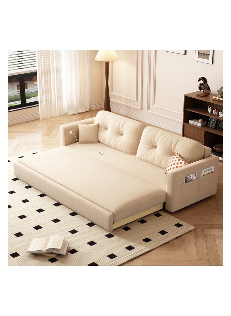 Organized Home Microfibres leather sofa bed dual-purpose foldable small apartment living room retractable multifunctional office apartment 2024 new