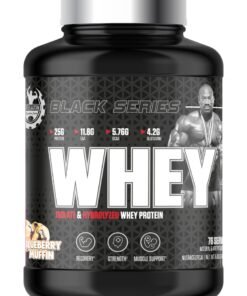 DEXTER JACKSON Black Series Isolate & Hydrolyzed Whey Protein 5 Lbs (76 Servings) - High Protein Supplement for Muscle Growth & Recovery (Blueberry Muffin)