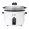 BLACK+DECKER Rice Cooker, Nonstick Removable Bowl, Steaming Tray, Auto-Warm Function, Glass Lid, Cool-Touch Handles, Water Level Indicator, Easy Operation, 2.8 L 1100 W RC2850-B5 White