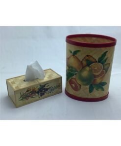 Bamboo Dustbin & Tissue Box Set