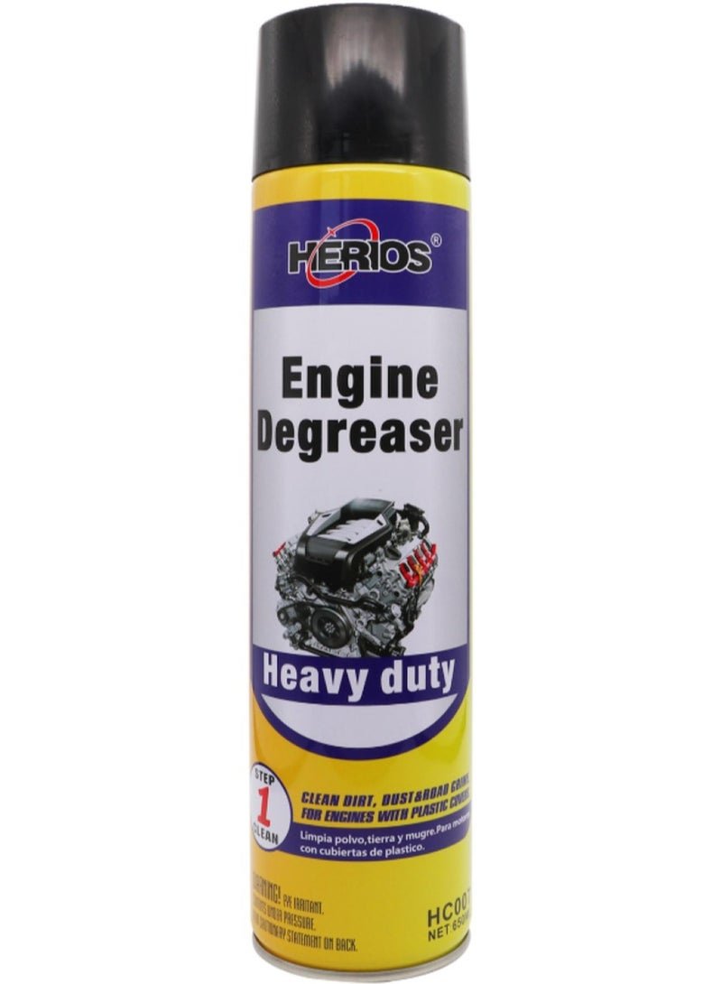 HERIOS Engine Degreaser (650ml) for Removing Tough Grease and Oil Build-Up, Heavy-Duty Formula, Clings to Surfaces, Fast Acting