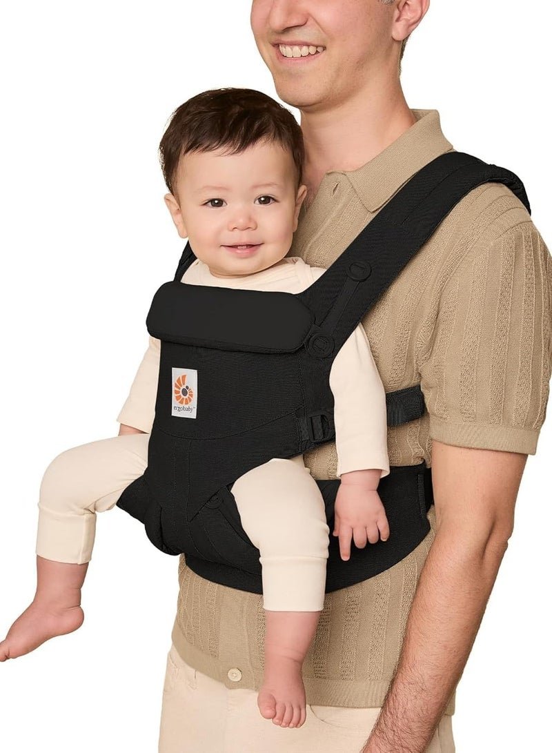 INFLUX Omni 360 All-Position Baby Carrier for Newborn to Toddler with Lumbar Support (7-45 Pounds), Pure Black, 1 Count (Pack of 1)