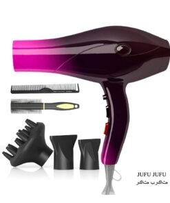 JUFU JUFU Hair Dryer Ionic Diffuser with 2 Speeds 3 Heat Temperatures and Cool Shot Button with Diffuser, Nozzle, Concentrator Comb for Curly and Straight Hair for Home Travel Salon