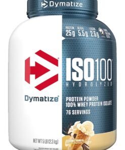 Dymatize ISO 100 Hydrolyzed Protein Powder - Gourmet Vanilla, 5lbs, 76 Servings