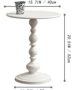 BaytEasy Metal Round Side Table | Coffee Table, Vintage Matte White Nightstand for Bedside or Sofa, Small Accent Pedestal Table for Living Room, Bedroom, Patio and Bar (White 52cm*40cm) - Image 4