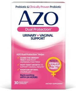 AZO Dual Protection | Urinary Support | Prebiotic Plus Clinically Proven Women's Probiotic | Starts Working Within 24 Hours | Non-GMO | 30 Count