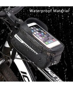 Alternative view of Cuken 1 Pack 6.5 Inches Waterproof Bike Phone Holder Bag, Front Handlebar Frame Mount with Touch Screen and Storage Compartment for Cycling, Black