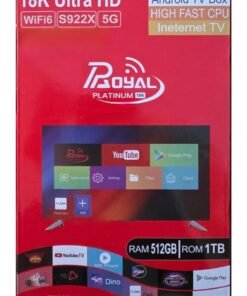 ROYAL PLATINUM Latest Android OS with user-friendly interface  High-speed processor for smooth performance  Pre-installed apps and access to Google Play Store  Dual-band Wi-Fi and Ethernet for stable connectivity  Compact design with HDMI output and USB ports  Easy plug-and-play setup