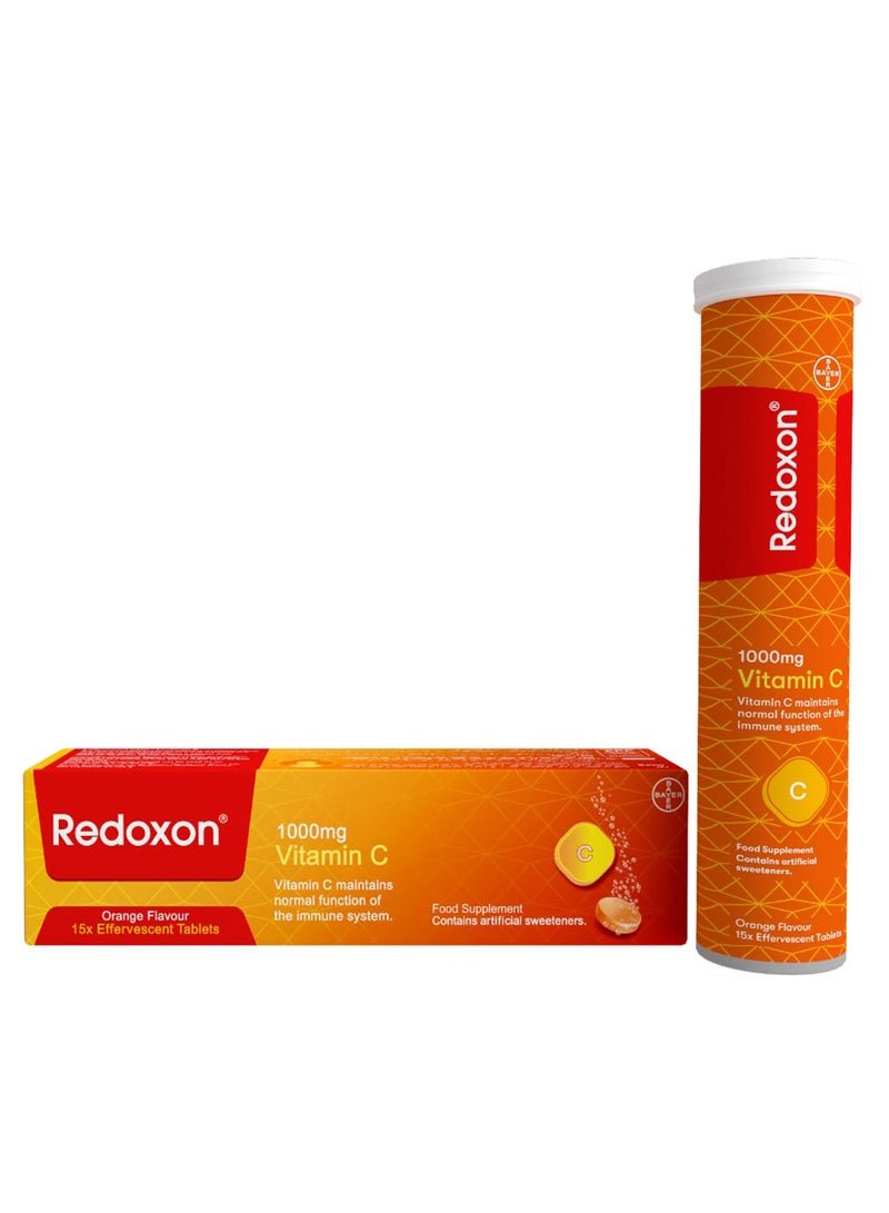 Redoxon Vitamin C 1000 Mg Orange Flavour 15 Effervescent Tablets