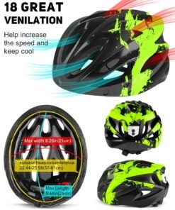 Arabest Bike Helmet with USB Rechargeable LED Light Detachable Goggles and Sun Visor, Mountain & Road Bicycle Helmets for Men Women Adult Cycling Helmets - Image 4