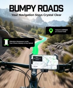 Auger Bike Phone Holder, 360° Rotation & Anti-Vibration Quick Release Motorcycle Phone Mount, Bicycle Phone Holder, Handlebar Phone Mount, Scooter Ebike Accessories, Bicycle Accessories, for iPhone Samsung Google Pixel, Black - Image 4