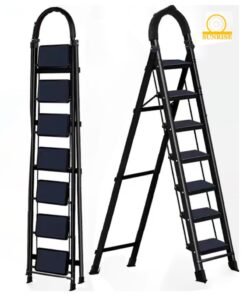SUNRISE Folding 7 Step Ladder, Step Stool, Portable, Lightweight, Anti Slip Pedal, Handrail For Home Kitchen Office