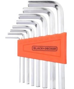 BLACK+DECKER 8 Pieces 1.5-6Mm Steel Hexkey Set, Orange/Black - Bdht81593 Silver