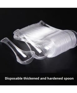 Disposable Tableware Dishes Cup Spoon Four-piece Bulk Aviation Crystal Tableware Hotel Running Water Banquet Tableware Wholesale-Color:Disposable Crystal Spoon 300
