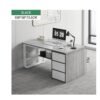 CityRiya-Long Contemporary Home Office Desk,Computer Desk,100CM Home Office Desk with Drawer and BookShelf Modern Gaming Desk Study Table Office Corner Table Stable Computer Laptop Table(DBL100-Grey)