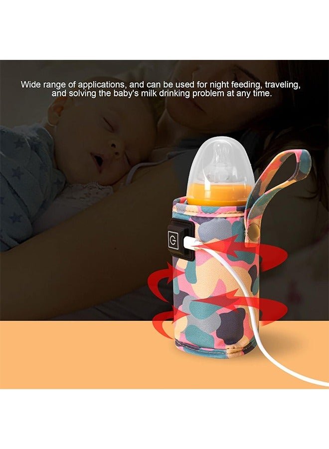GIFT USB Milk Warmer Bag,New Fast Bottle Warmer for Travel, Portable Car Bottle Warmer for Travel, on The Go Bottle Warmer with USB Cables, Gentle Warmth Maintain Perfect Temperature (Pink) - Image 4