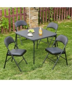 MOMENT Folding Chair With Padded Seats Multi Functional Portable Chair For Home Dining Office Outdoor Fishing, Black - Image 4